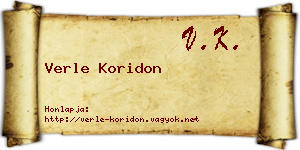 Verle Koridon névjegykártya